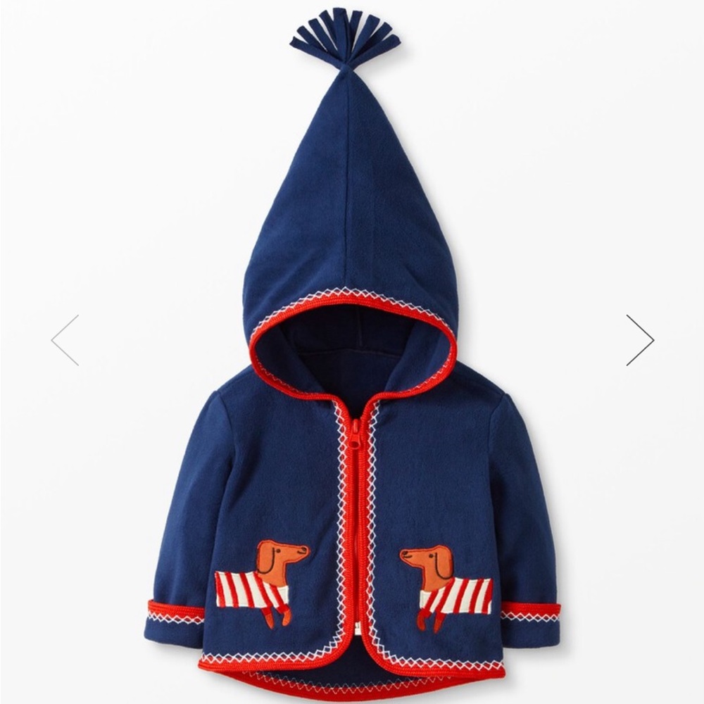 Hanna Andersson Baby Embroidered Jacket In Recycled Fleece